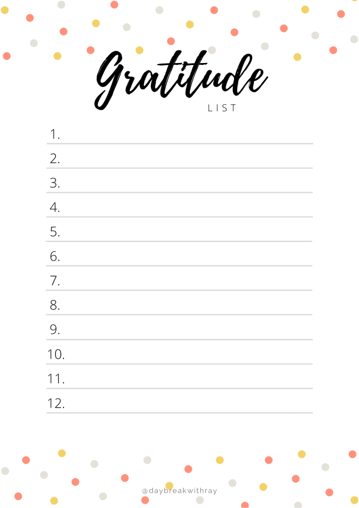 gratitude list