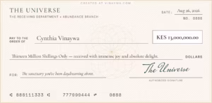 check from the universe generator